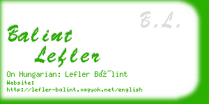 balint lefler business card